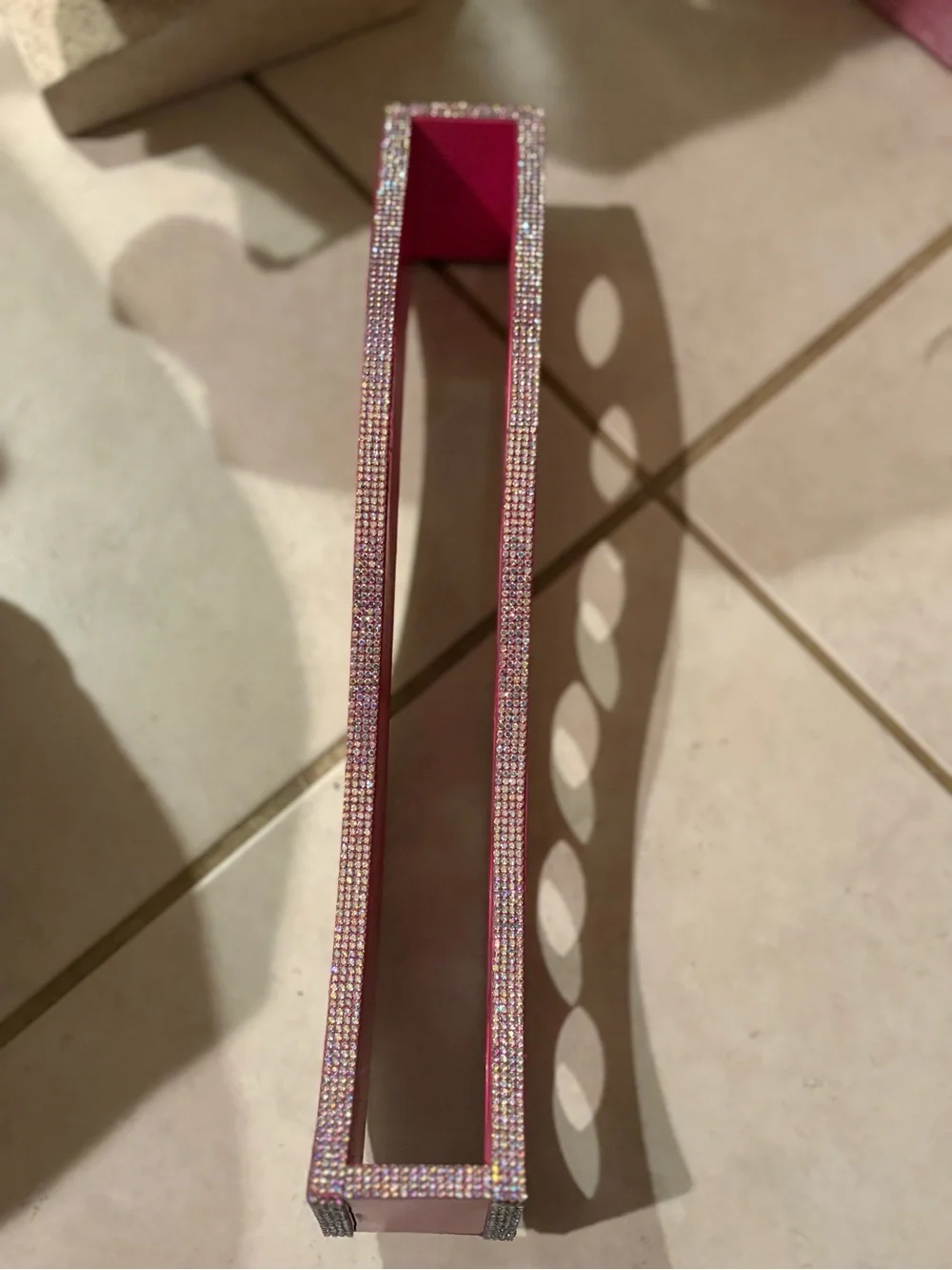 Hot Pink “Barbie Themed” make up organizer with Rhinestone accents!